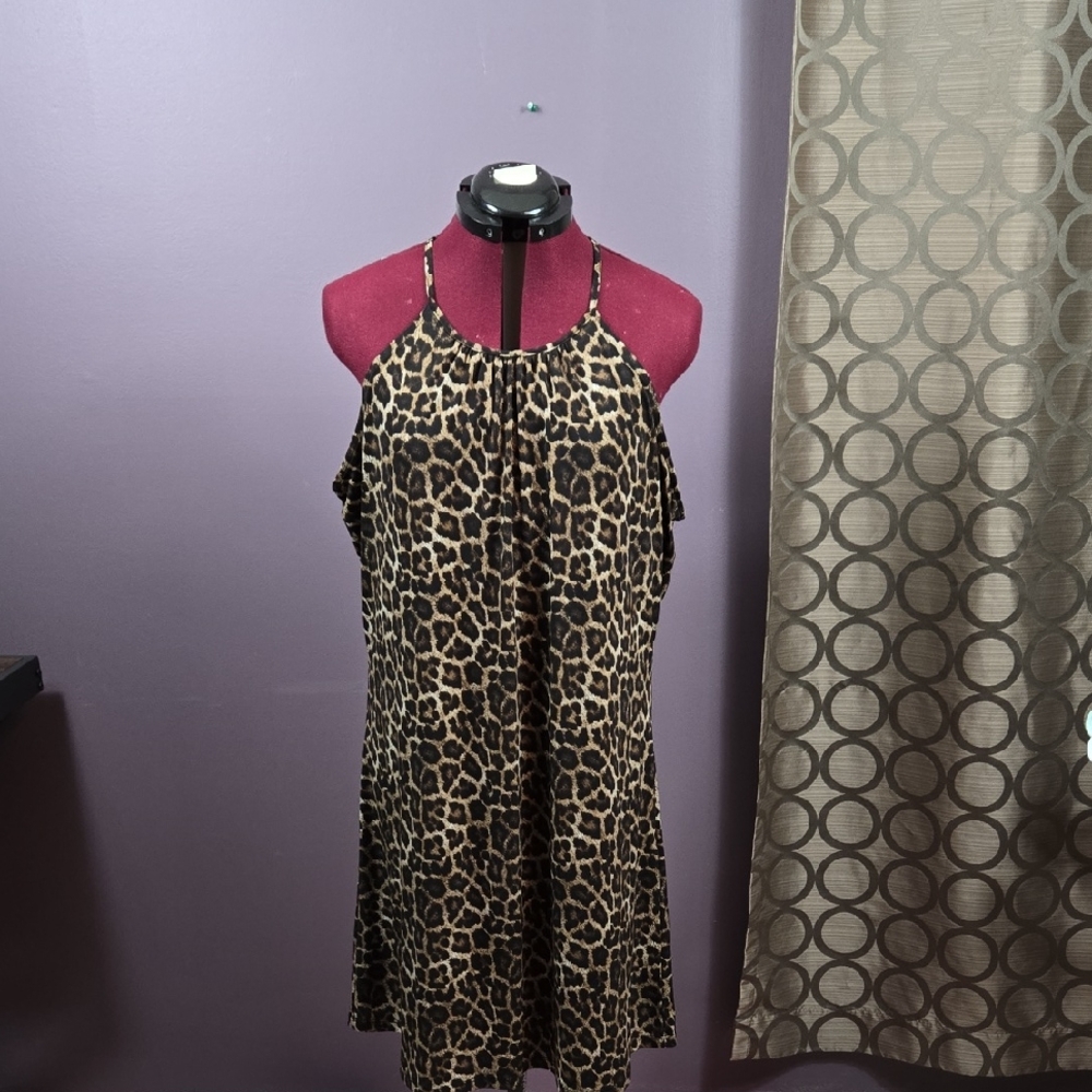 Leopard Print Halter Dress